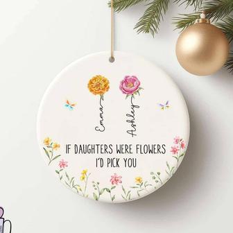 Touching Mother Daughter Art Ornament For Christmas | Personalized Family Keepsake Gift From Mom | Familywalldecor