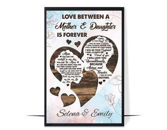 Personalized Mother Daughter Art Framed Canvas For Mother's Day 2023 - Thoughtful Wall DéCor Gift | Familywalldecor