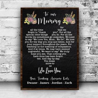 Inspirational Mother Daughter Art Canvas - Personalized Heart Design - Thoughtful Gift For Mom's Day Decor | Familywalldecor