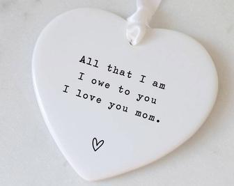 Personalized Mother Daughter Art Heart Ornament For Wedding Or Mother's Day Gift | Familywalldecor