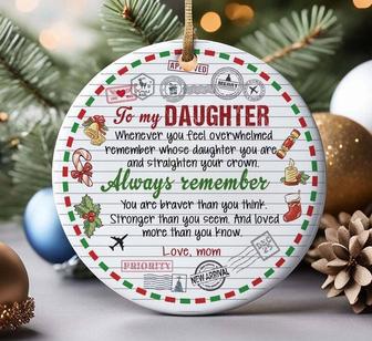 Mother Daughter Art Ornament Keepsake - Heartfelt Gift From Mom Or Dad For Daughter | Familywalldecor