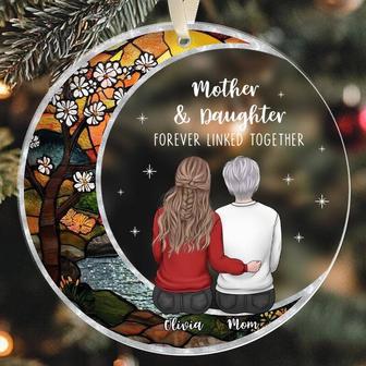 Personalized Mother Daughter Art Ornament For Christmas 2024 - Thoughtful Gift For Mom And Daughter | Familywalldecor