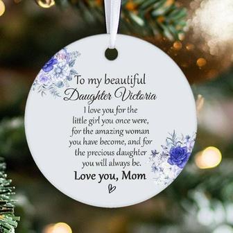 Heartfelt Mother Daughter Art Ornament - Personalized Christmas Gift For Adult Daughter From Mom | Familywalldecor