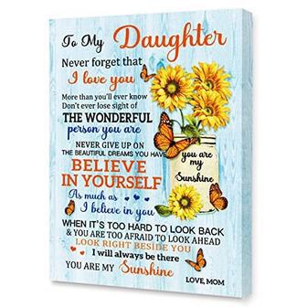 Meaningful Mother Daughter Art Canvas With Poem – Heartfelt Gift For Daughters From Mom, Perfect Wall Art For Bedroom DéCor | Familywalldecor