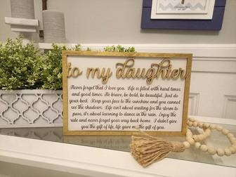 Thoughtful Mother Daughter Art Wood Sign With Stand For Indoor DéCor | Familywalldecor