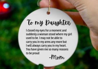 Touching Mother-Daughter Art Ornament Personalized For Graduation Gift - Thoughtful Ornament For Daughters From Parents | Familywalldecor