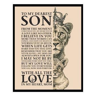 Inspirational Lion Canvas For Sons - Motivational Quote Art From Mom, Perfect For Living Room DéCor | Familywalldecor