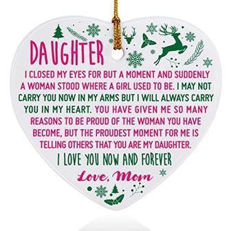 Heartfelt Mother Daughter Art Ornament - I Love You Forever Christmas Tree Keepsake From Mom | Familywalldecor