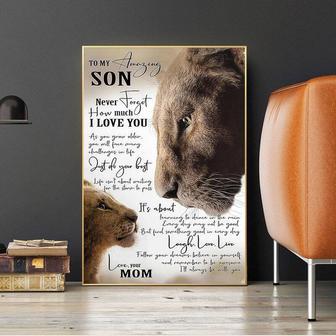 Personalized Mother Son Lion Motivational Wall Art For Living Room | Familywalldecor DE