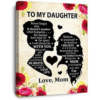 Thoughtful Mother Daughter Canvas Art For Bedroom - Ideal Birthday Gift With Heartfelt Quote | Familywalldecor