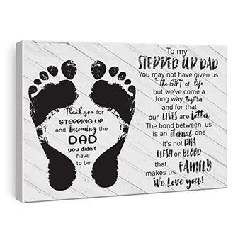 Rustic Canvas Wall Art For Stepfather - Thoughtful Step Dad Gifts For Home DéCor | Familywalldecor