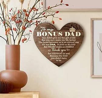 Thoughtful Step Dad Gifts: Wooden Sign With Heartfelt Quote For Father's Day, Birthday, Christmas | Familywalldecor UK