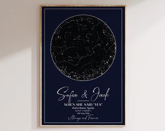 Thoughtful Star Map Canvas For Couples - Custom Where We Met Map, Anniversary Or Engagement Keepsake | Familywalldecor