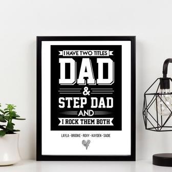 Thoughtful Step Dad Gifts Canvas For Father's Day - Personalized Print For Dad And Step Dad | Familywalldecor DE