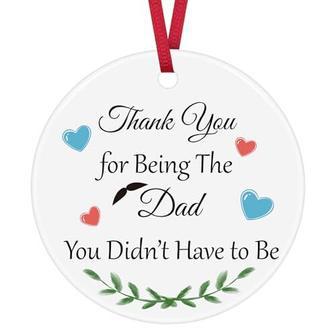 Personalized Step Dad Gifts: Ceramic Ornament From Daughter Son - Christmas And Father’s Day Keepsake | Familywalldecor