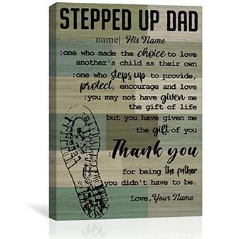 Heartfelt Step Dad Definition Canvas For Father's Day Or Birthday - Personalized Wall Decor Gift | Familywalldecor DE