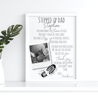 Thoughtful Step Dad Gift Canvas With Poem For Father's Day Or Christmas | Familywalldecor DE