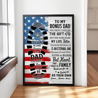 Thoughtful Step Dad Gifts Canvas - Thank You For Becoming Dad Poster For Bonus Dad With Heartfelt Quote | Familywalldecor DE