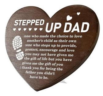 Heartfelt Wooden Step Dad Gifts - Thank You Sign For Father's Day | Familywalldecor