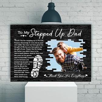 Touching Step Dad Gifts Canvas Art - Custom Photo Upload For Father's Day | Familywalldecor