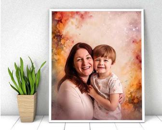 Personalized Mother And Son Canvas With Custom Quote - Thoughtful Family Gift For Mom's Living Room | Familywalldecor UK