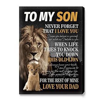 Thoughtful Mother Son Wall Art Poem Lion Canvas For Son's Room - Unique Birthday Gift | Familywalldecor DE