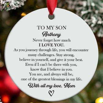 Thoughtful Mother Son Ornament - Christmas Gift From Mom & Dad, Personalized Tree DéCor Keepsake | Familywalldecor UK