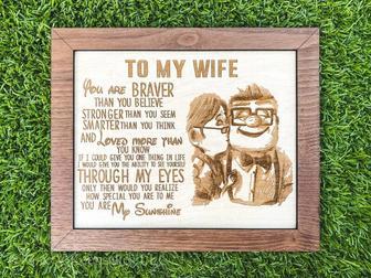 Personalized Wood Sign For Wife - Thoughtful Gift With Up Quote To My Wife | Familywalldecor