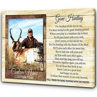 Personalized Hunting Memorial Canvas For Dad Loss - Touching Tribute For Father, Husband, Brother - Sentimental Wall Art | Familywalldecor DE