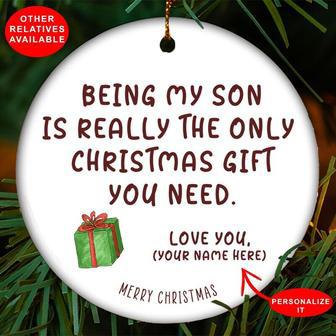 Humorous Mother Son Ornament - Personalized Holiday Decor Gift For Sons | Familywalldecor UK