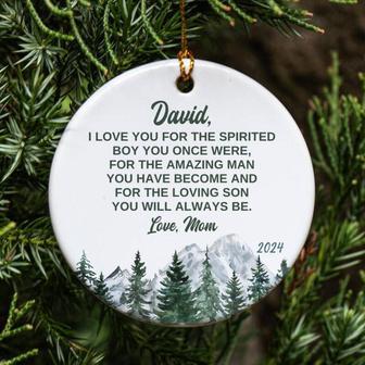 Personalized Mother Son Xmas Ornament - Heartfelt Gift With Custom Wording | Familywalldecor UK