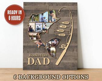 Thoughtful Fishing Canvas For Dad - Personalized Father’s Day Gift, Rustic Design, Perfect For Living Room Decor | Familywalldecor DE