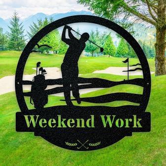 Custom Dad Golf Metal Sign Wall Art For Fathers | Personalized Sports-Themed Monogram For Living Room | Familywalldecor