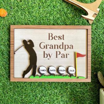 Heartfelt Dad Golf Wood Sign With Kids' Names - Personalized Father's Day Gift For Golfer Dads | Familywalldecor