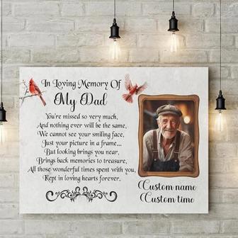 Heartfelt Sympathy Memorial Canvas For Dad - Personalized Remembrance Gift In Loving Memory For Father Loss | Familywalldecor DE