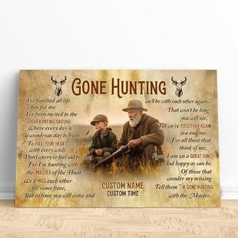 Heartfelt Hunting Memorial Canvas For Dad Remembrance - Customizable Sympathy Gift For Hunter Loss | Familywalldecor DE