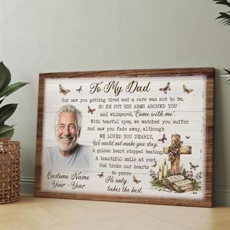 Heartfelt Memorial Canvas Gift For Dad - Personalized Sympathy Tribute With Photo, Name & Date | Familywalldecor DE