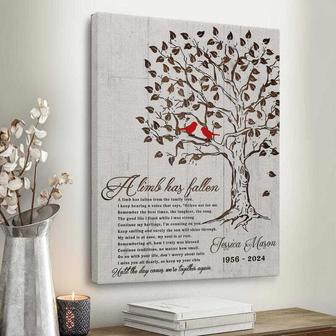 Heartfelt Cardinal Memorial Tree Art Canvas Custom For Mom/Dad Loss Tribute In Living Room Decor | Familywalldecor AU