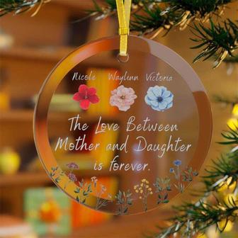 Personalized Mother Daughter Art Ornament - Heartfelt Holiday Gift - Home Decoration Accent | Familywalldecor