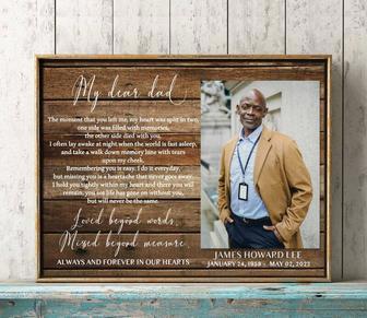 Heartfelt Memorial Canvas For Dad - Thoughtful Bereavement Gift For Living Room Wall Art | Familywalldecor