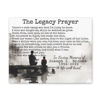 Touching Loss Of Father Memorial Canvas For Son - The Legacy Prayer Personalized Wall Art | Familywalldecor