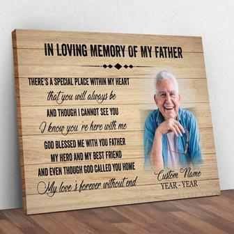 Heartfelt Memorial Canvas For Dad - Customizable In Loving Memory Print For Family Remembrance | Familywalldecor