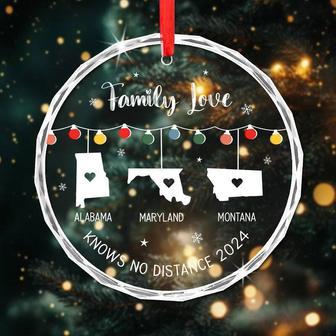 Personalized Long Distance Family Christmas Ornament With State Design - Heartfelt Holiday Gift For Distant Relatives | Familywalldecor