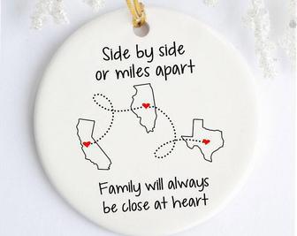 Personalized Long Distance Family Gift Ornament For Grandparents, Cousins, Friends - Thoughtful Keepsake | Familywalldecor