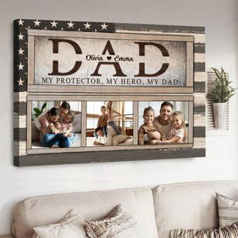 Funny Canvas For Hero Dad With Custom Family Photo - Perfect Father's Day Gift, Living Room DéCor | Familywalldecor