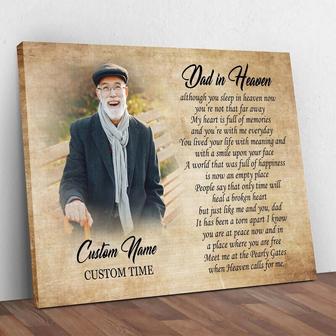 Memorial Canvas For Dad - Personalized Tribute Art With Poem, Custom Picture For Living Room Or Bedroom | Familywalldecor