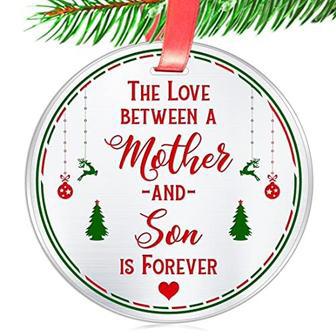 Mother Son Christmas Ornament - Personalized Holiday Gift With Love Quote For Mom Son | Familywalldecor