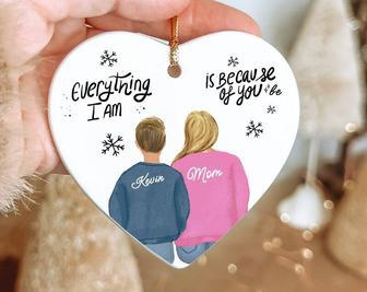 Heartfelt Mother And Son Wall Art Ornament For Mother's Day Gift 2024 - Personalized Ceramic For Mom | Familywalldecor