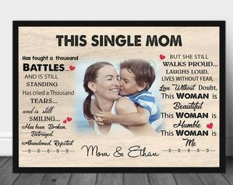 Thoughtful Single Mom Canvas Art - Personalized Wall DéCor Perfect For Mothers Day Gifts From Son | Familywalldecor