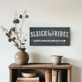 Custom "Sleigh Rides" Key Holder – Cozy Blankets & Hot Cocoa - Christmas Decor | Familywalldecor